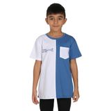 Toontoy Erkek Çocuk Cepli Arka Baskılı Tişört Mavi 8 YAŞ