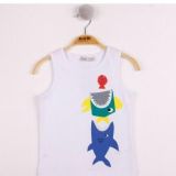 TOONTOY Erkek Çocuk Cepli Balık Baskılı Atlet, No Color, 4 Yaş