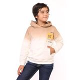 Toontoy Erkek Çocuk Cepli Baskılı Sweatshirt Bej 10 YAŞ
