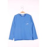 Toontoy Erkek Çocuk Cepli Düz T-Shirt Saks 12-13 YAŞ
