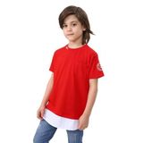 Toontoy Erkek Çocuk Cepli Pamuklu Tişört Kırmızı 5 YAŞ