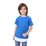 Toontoy Erkek Çocuk Cepli Pamuklu Tişört Saks 6 YAŞ