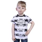 Toontoy Erkek Çocuk Çizgi Desenli Tişört Beyaz 3 YAŞ