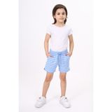 Toontoy Erkek Çocuk Çizgili Şort Mavi 6 YAŞ