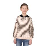 Toontoy Erkek Çocuk Çizgili Sweatshirt Bej 8-9 YAŞ