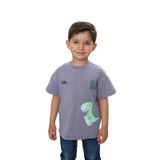 Toontoy Erkek Çocuk Dinazor Yazı Baskılı Tişört Gri 2 YAŞ