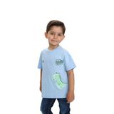 Toontoy Erkek Çocuk Dinazor Yazı Baskılı Tişört Mavi 3 YAŞ