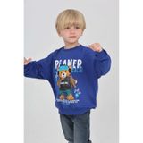 TOONTOY Erkek Çocuk Dreamer Ayı Baskılı Sweatshirt, 8 Yaş, 24767, Saks, erkek-çocuk