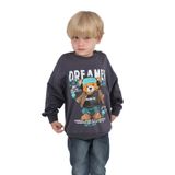 Toontoy Erkek Çocuk Dreamer Ayı Baskılı Sweatshirt Füme