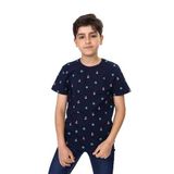 Toontoy Erkek Çocuk Dümen Ve Çapa Baskılı Tişört Lacivert 8-9 YAŞ