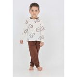 Toontoy Erkek Çocuk Fil Pano Baskılı Pijama Takım - Kahve - 6 Yaş