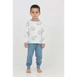 Toontoy Erkek Çocuk Fil Pano Baskılı Pijama Takım - Mavi - 6 Yaş