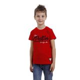 Toontoy Erkek Çocuk Flok Baskılı Örgülü Tişört Kırmızı 6 YAŞ