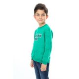 Toontoy Erkek Çocuk Follow Me Baskılı Sweatshirt Koyu Yeşil 2 YAŞ
