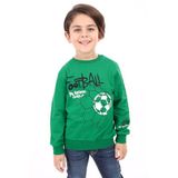 Toontoy Erkek Çocuk Football Baskılı Sweatshirt Çimen Yeşili 3 YAŞ