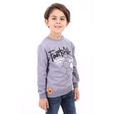 Toontoy Erkek Çocuk Football Baskılı Sweatshirt Koyu Gri 4 YAŞ