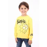 Toontoy Erkek Çocuk Football Baskılı Sweatshirt Sarı 4 YAŞ