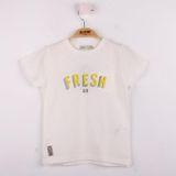 Toontoy Erkek Çocuk Fresh Baskılı Tişört Ekru 2 YAŞ