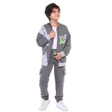 Toontoy Erkek Çocuk Garni Detaylı Baskılı Eşofman Takımı Antrasit Melanj 6-7 YAŞ