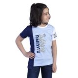 Toontoy Erkek Çocuk Garni Detaylı Baskılı Tişört Mavi 5 YAŞ