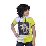 Toontoy Erkek Çocuk Garni Detaylı Kapüşonlu Baskılı Tişört Beyaz 12 YAŞ