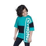 Toontoy Erkek Çocuk Garnili Strong Baskılı Tişört Koyu Yeşil 8 YAŞ