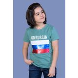 Toontoy Erkek Çocuk Go Russia Nakışlı Tişört Yeşil 5 YAŞ