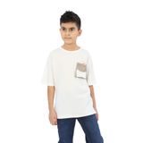 Toontoy Erkek Çocuk Göğsü Cepli Tişört - 12 - 13 Yaş - Ekru
