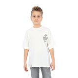 Toontoy Erkek Çocuk Göğsü Üçgen Nakışlı Tişört Ekru 10-11 YAŞ
