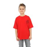 Toontoy Erkek Çocuk Göğsü Üçgen Nakışlı Tişört Kırmızı 6-7 YAŞ