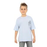 Toontoy Erkek Çocuk Göğsü Üçgen Nakışlı Tişört Mavi 6-7 YAŞ