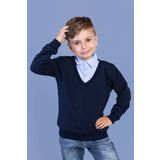 Toontoy Erkek Çocuk Gömlek Yaka Okul Sweatshirt Lacivert 6-7 YAŞ
