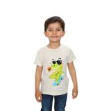 Toontoy Erkek Çocuk Gözlüklü Dinazor Baskılı Tişört Ekru 2 YAŞ
