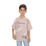 Toontoy Erkek Çocuk Grafiti Baskılı Tişört Bej 7 YAŞ