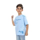 Toontoy Erkek Çocuk Grafiti Baskılı Tişört Mavi 7 YAŞ