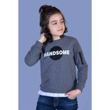 TOONTOY Erkek Çocuk Handsome Baskılı Sweatshirt Antrasit Melanj, 4 Yaş, 13508-, Antrasit Melanj, erkek-çocuk