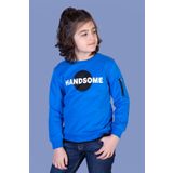 Toontoy Erkek Çocuk Handsome Baskılı Sweatshirt Saks 5 YAŞ