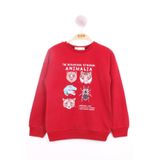 TOONTOY Erkek Çocuk Hayvan Baskılı Sweatshirt, 3 Yaş, 13538-, Bordo, erkek-çocuk