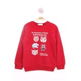 Toontoy Erkek Çocuk Hayvan Baskılı Sweatshirt Bordo 3 YAŞ