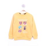 Toontoy Erkek Çocuk Hayvan Baskılı Sweatshirt Hardal 2 YAŞ
