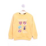Toontoy Erkek Çocuk Hayvan Baskılı Sweatshirt Hardal 4 YAŞ