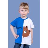 Toontoy Erkek Çocuk İki Renkli Ayıcık Baskılı Tişört