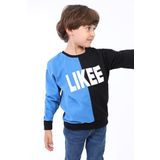 Toontoy Erkek Çocuk Iki Renkli Baskılı Sweatshirt - 3 Yaş - Saks