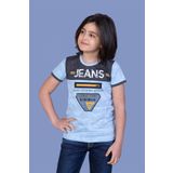Toontoy Erkek Çocuk Jeans Baskı Tişört Mavi 7 YAŞ