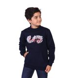 Toontoy Erkek Çocuk Kanguru Cepli Baskılı Sweatshirt Lacivert 4 YAŞ
