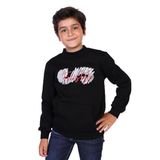 Toontoy Erkek Çocuk Kanguru Cepli Baskılı Sweatshirt Siyah 8 YAŞ