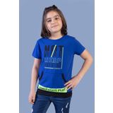Toontoy Erkek Çocuk Kanguru Cepli Neon Baskılı Tişört