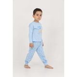 Toontoy Erkek Çocuk Kaplumbağa Baskılı Pijama Takım - Mavi - 3 Yaş