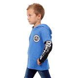 TOONTOY Erkek Çocuk Kapşonlu Kolları Baskılı Sweatshirt, 4 Yaş, 13381-, Saks, erkek-çocuk