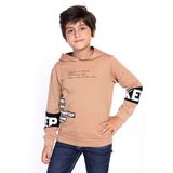 Toontoy Erkek Çocuk Kapşonlu Kolları Garnili Sweatshirt Kahverengi 6 YAŞ